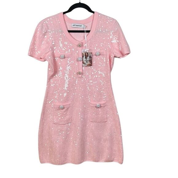 NWT…..Self-Portrait Blush Pink Mini Dress - Picture 11 of 16